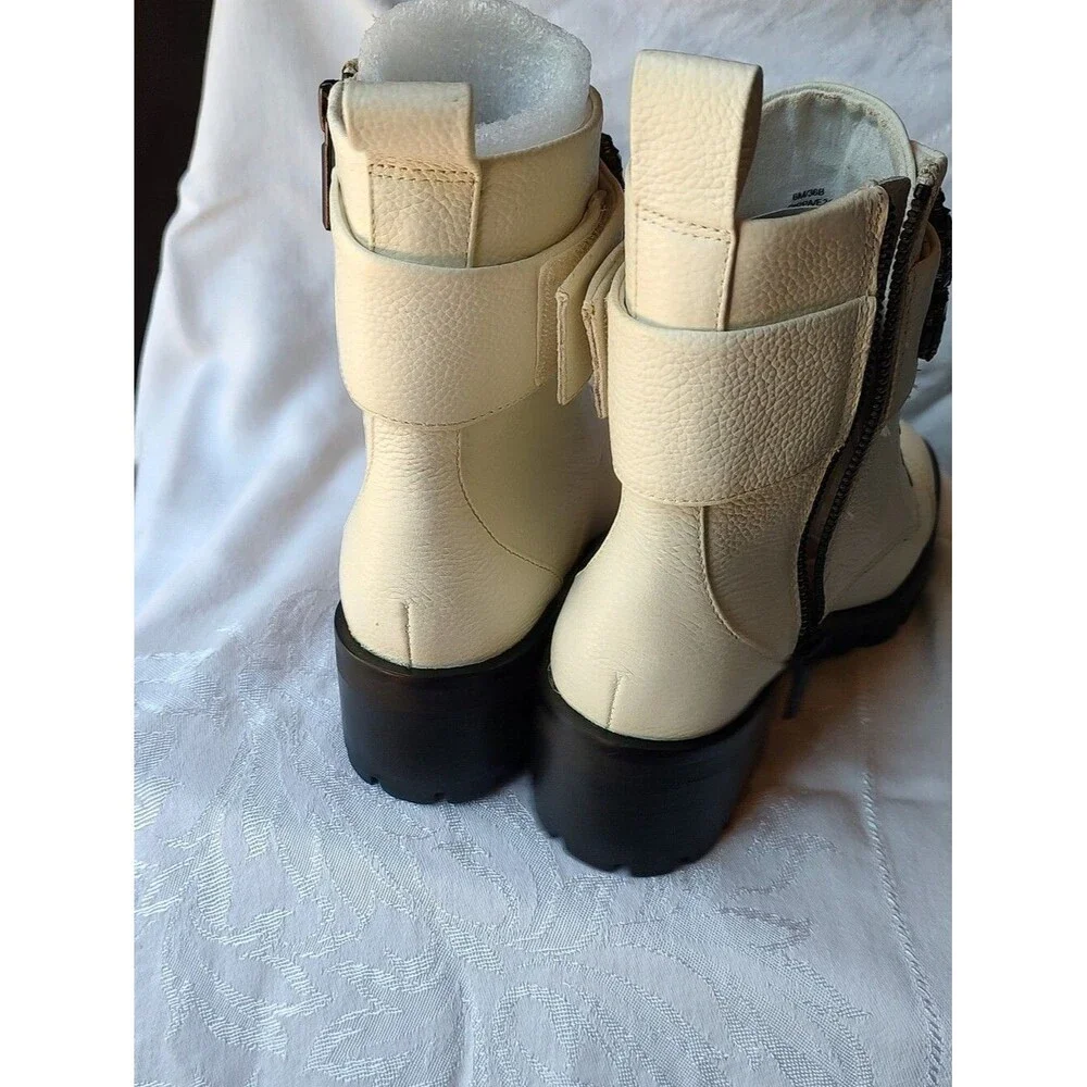 Karl Lagerfeld Women's Pippa Lug Sole Combat Boot Black Rhinestones Size 6